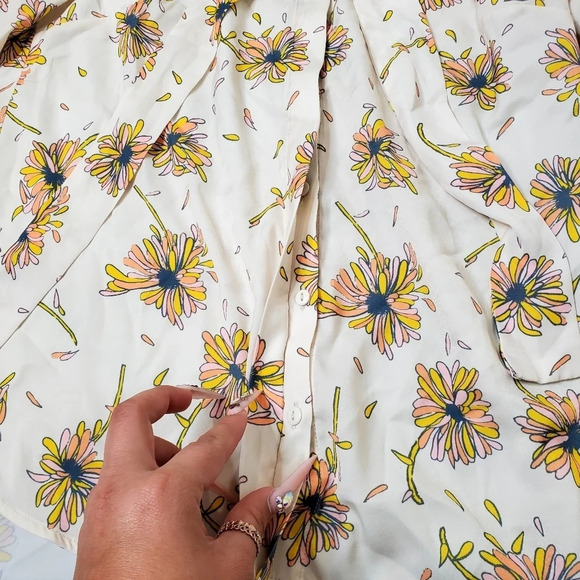 Modcloth Floral Neck Tie Blouse - Picture 7 of 7